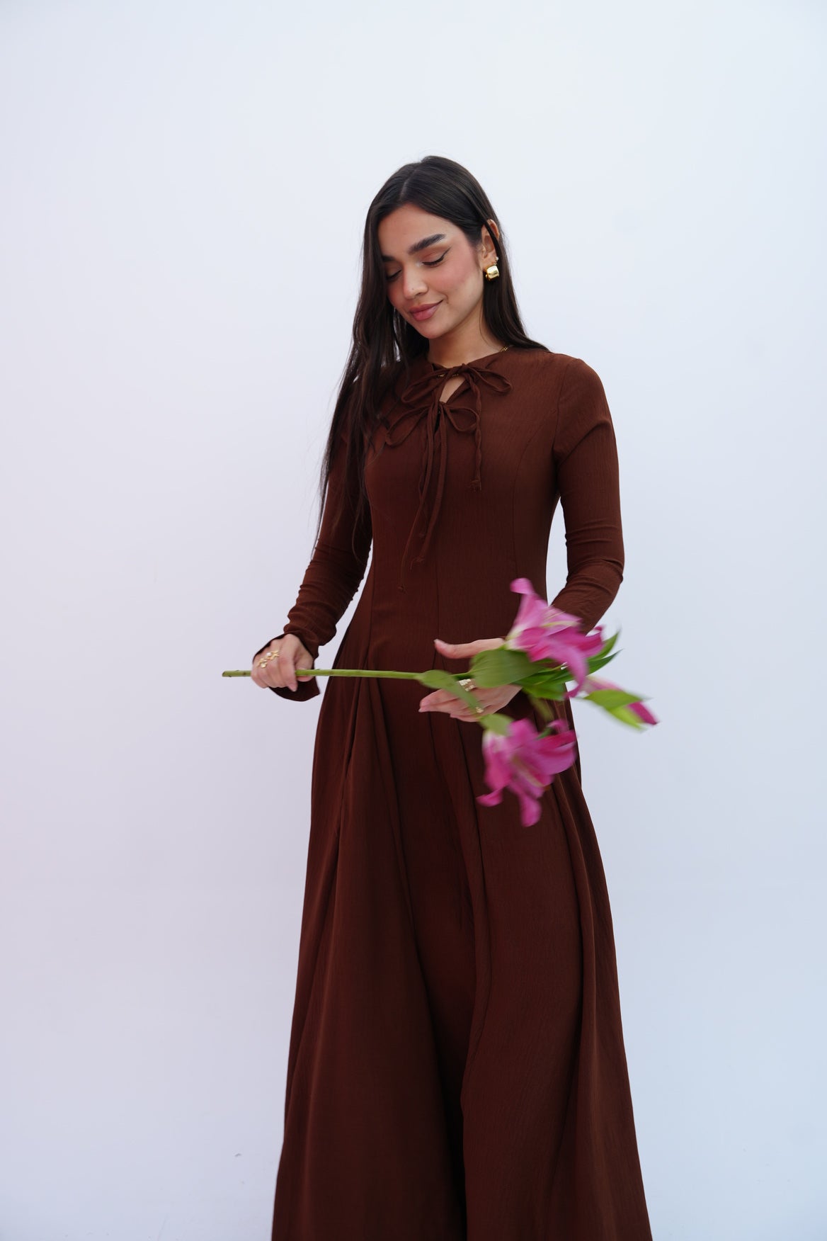 Valarya Dress in Brown