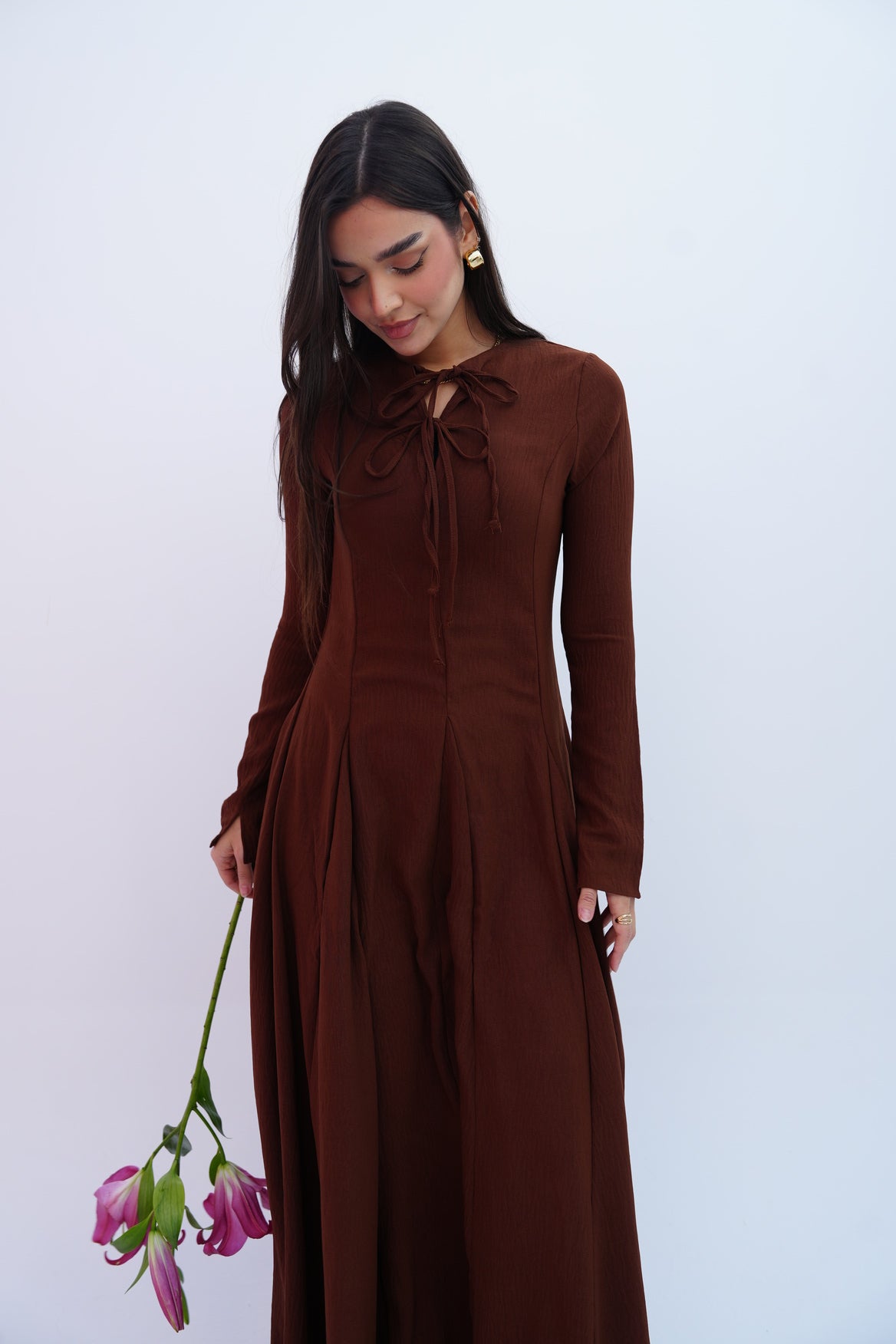 Valarya Dress in Brown