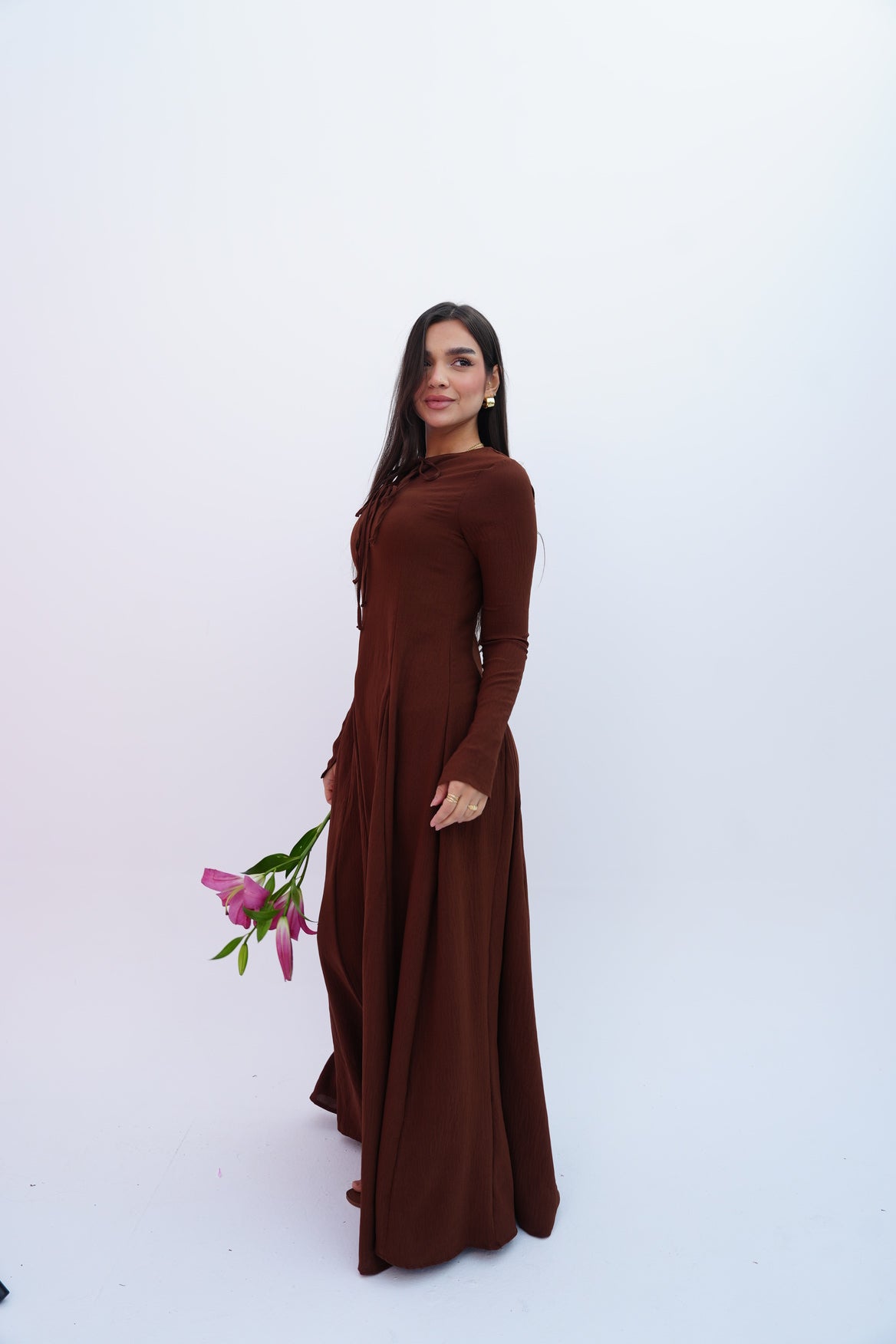 Valarya Dress in Brown