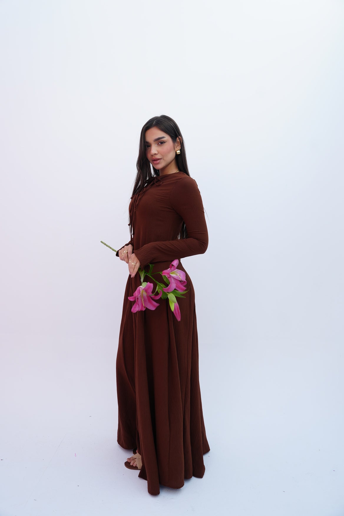 Valarya Dress in Brown