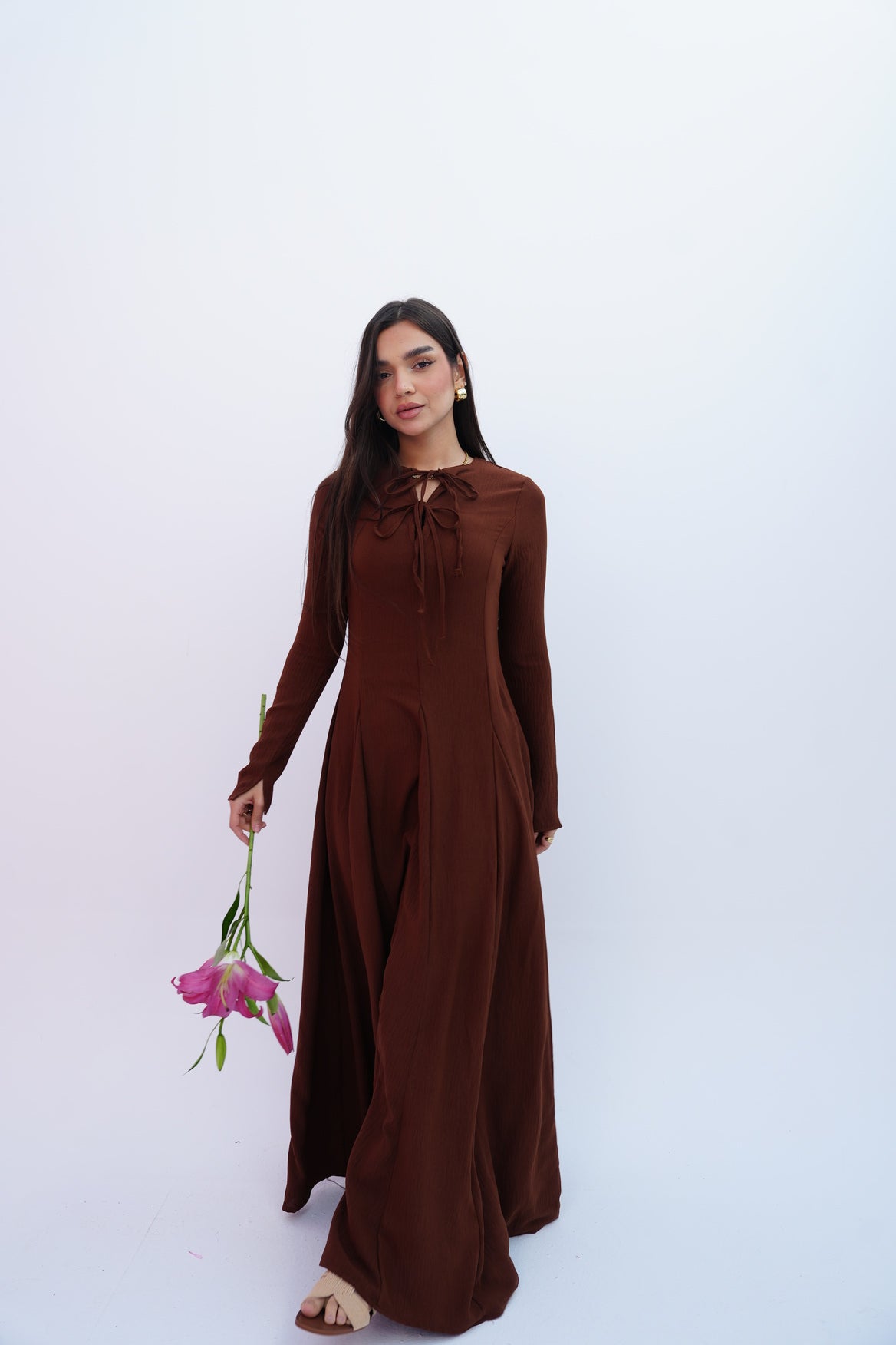 Valarya Dress in Brown