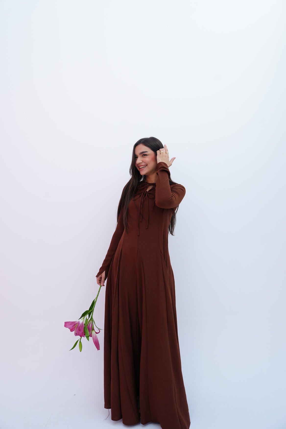 Valarya Dress in Brown