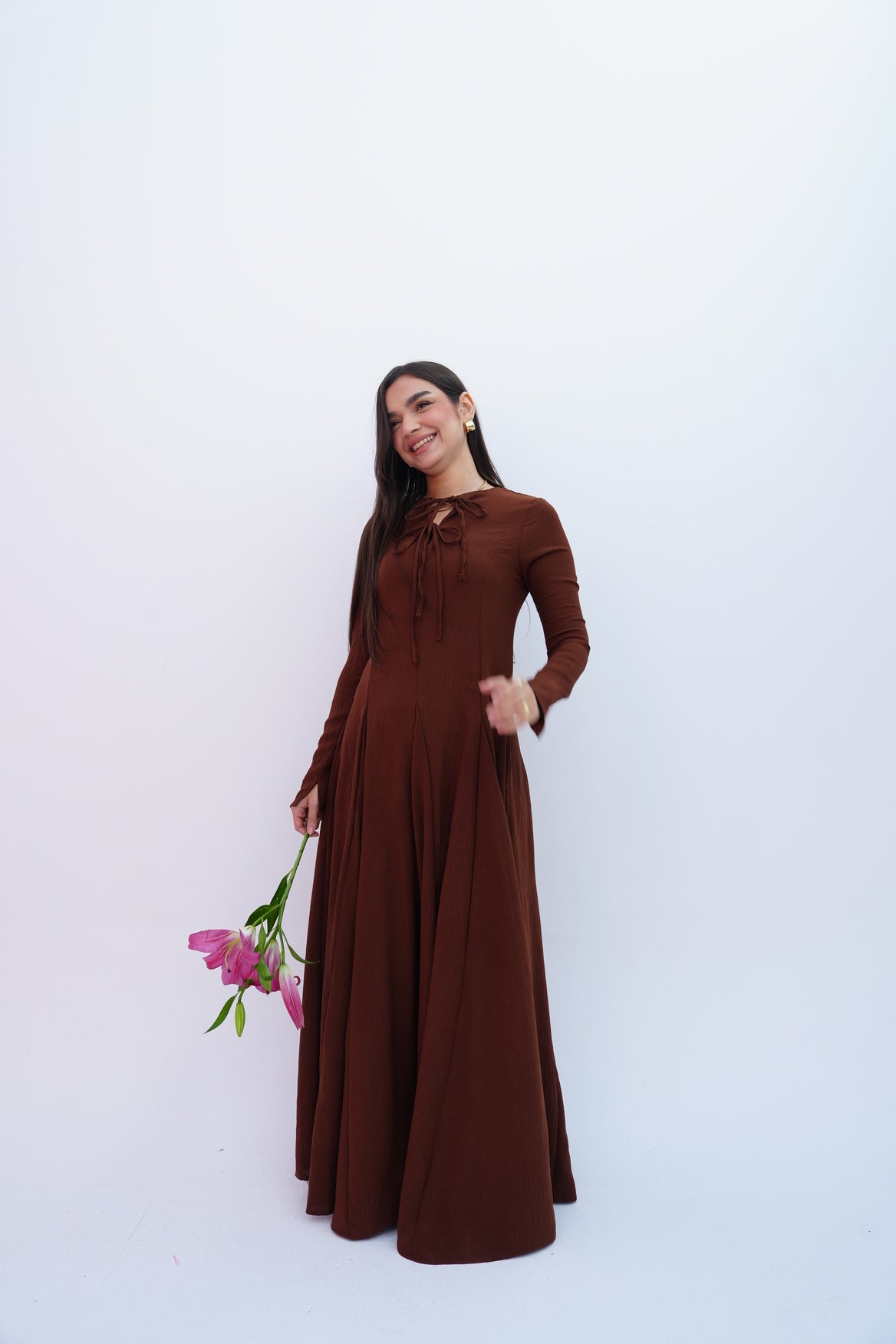 Valarya Dress in Brown