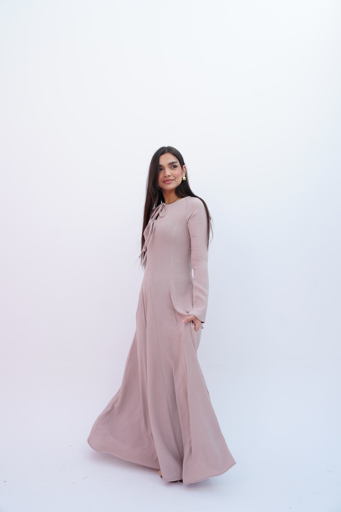 Valarya Dress in Beige