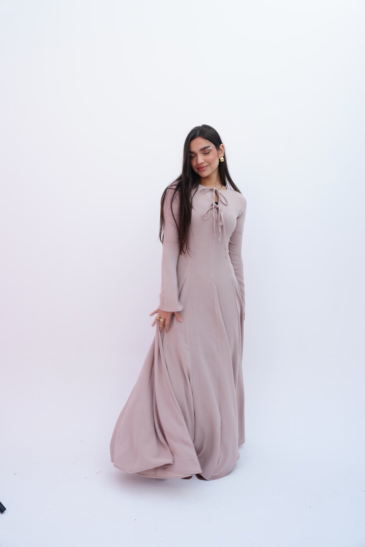 Valarya Dress in Beige