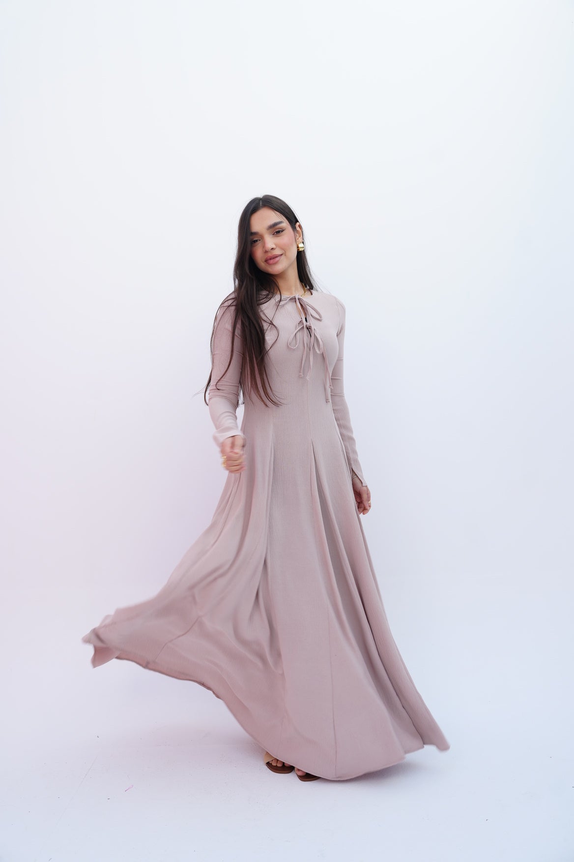 Valarya Dress in Beige