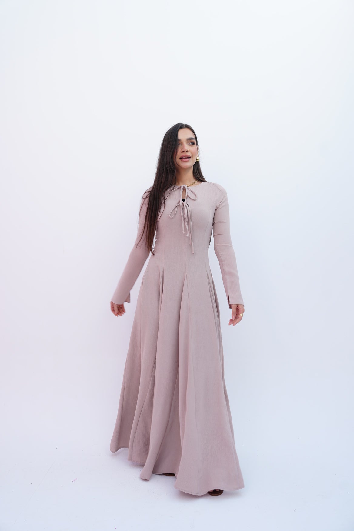Valarya Dress in Beige