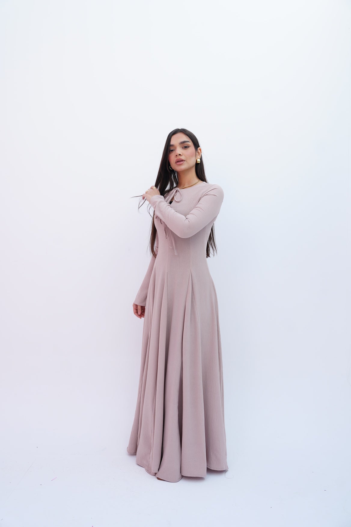 Valarya Dress in Beige