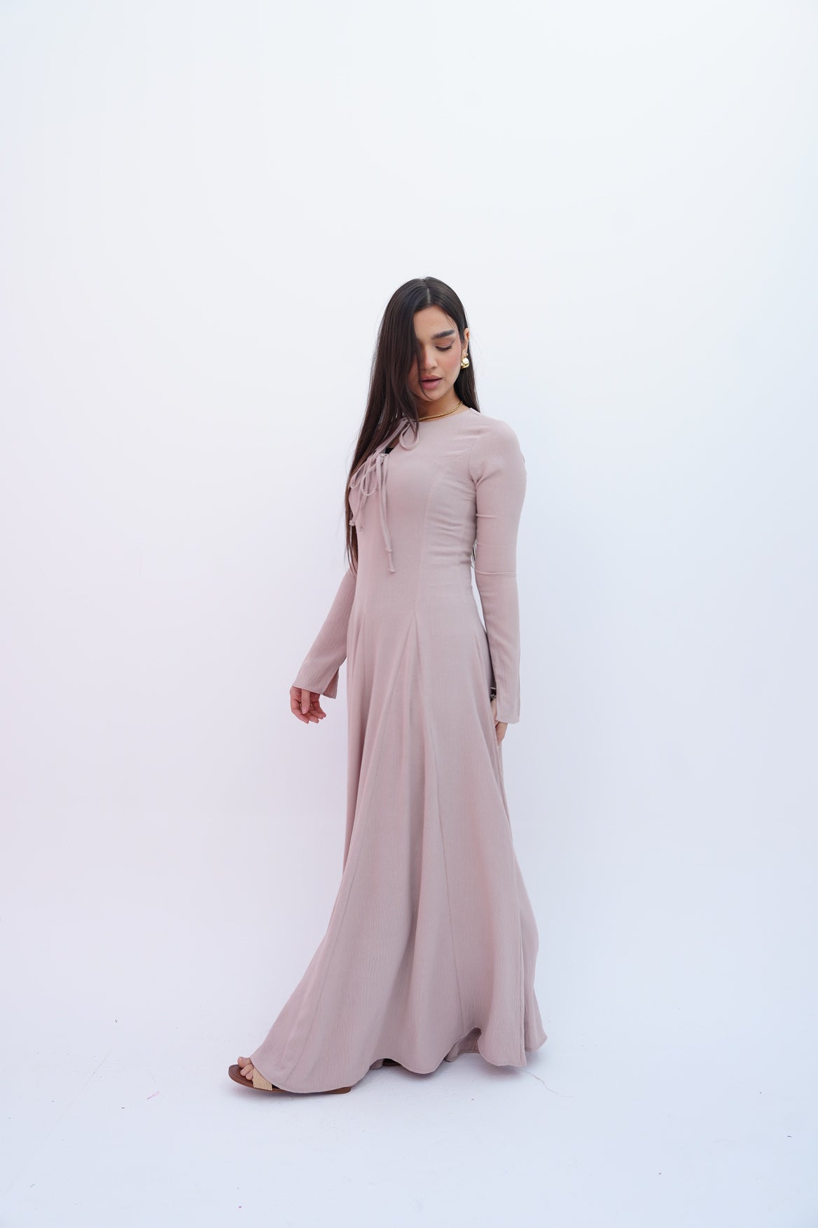Valarya Dress in Beige