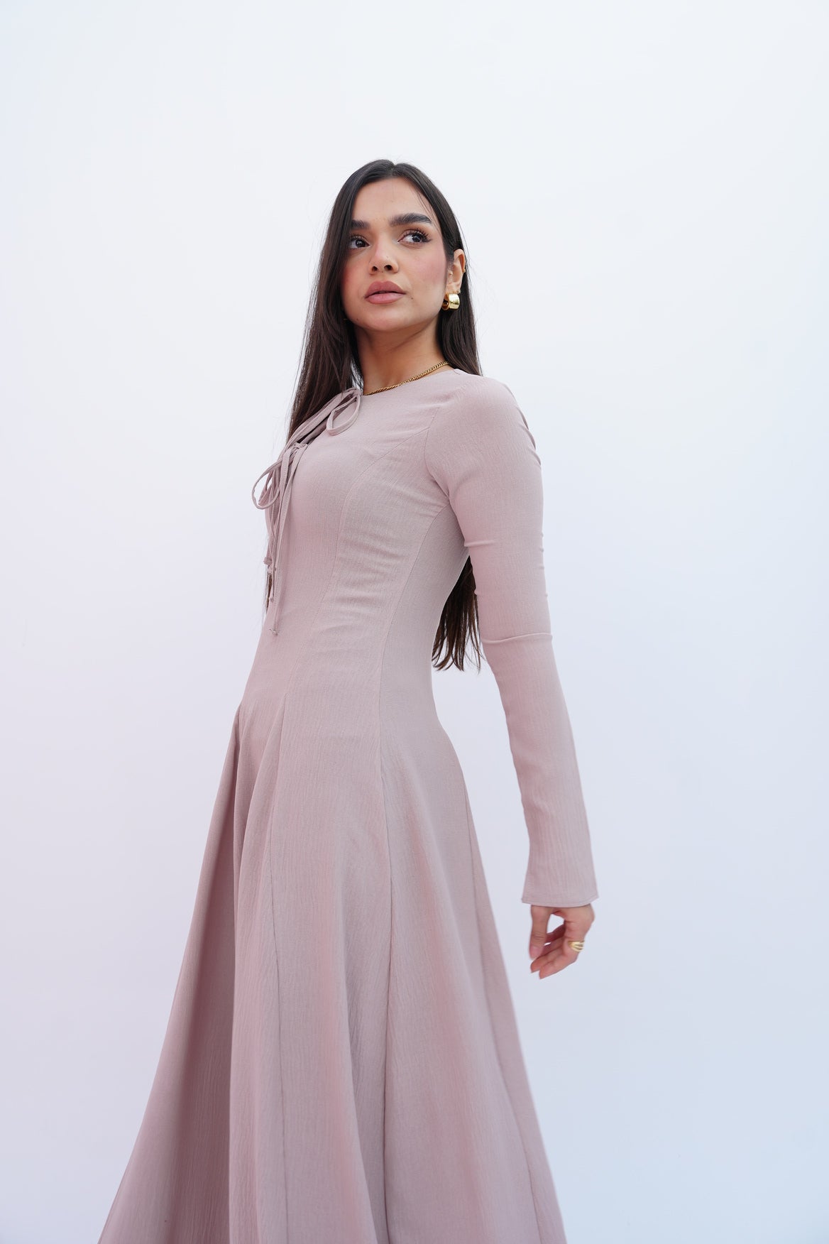 Valarya Dress in Beige