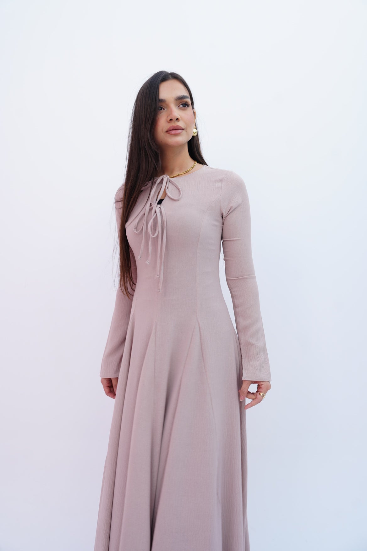 Valarya Dress in Beige