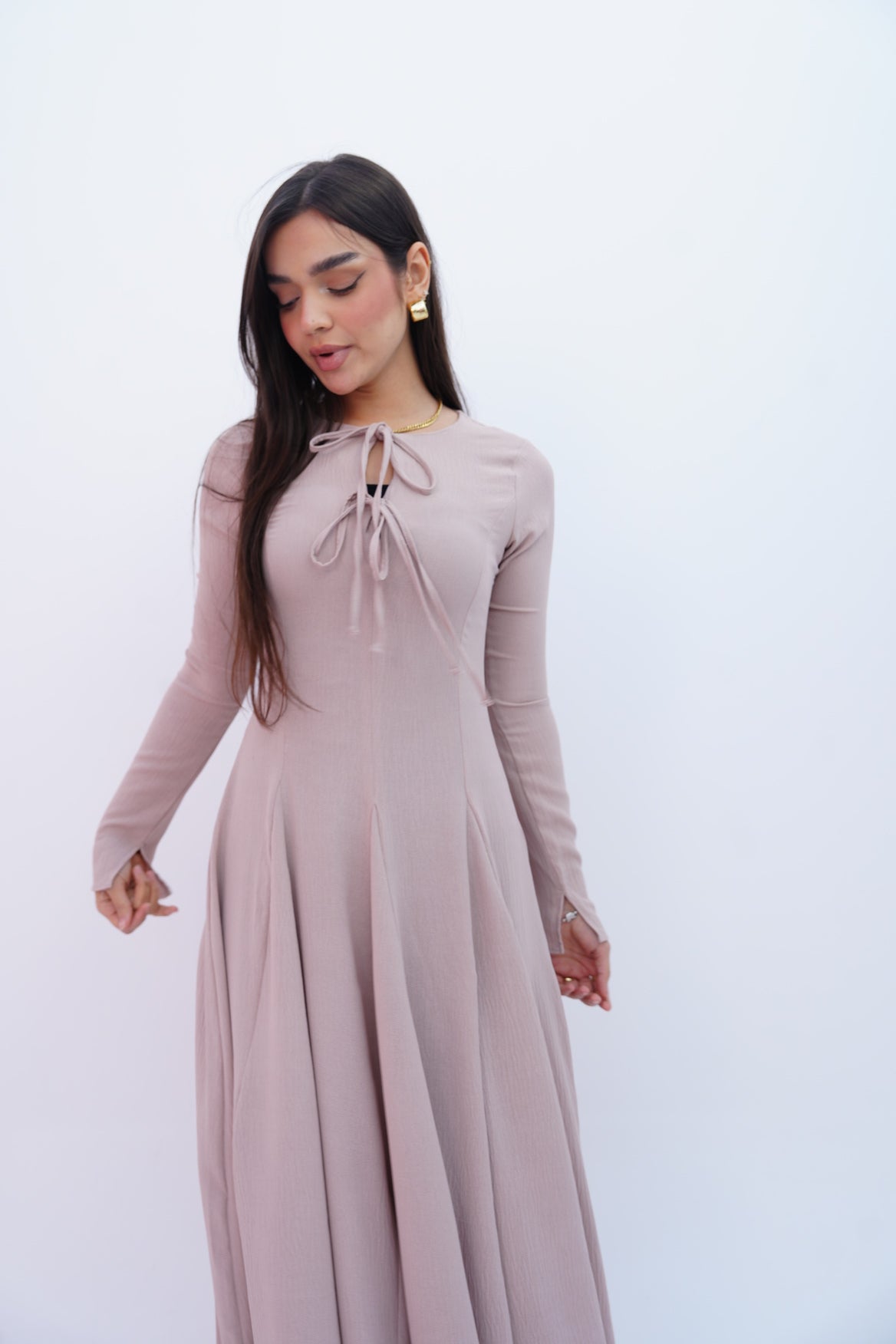Valarya Dress in Beige