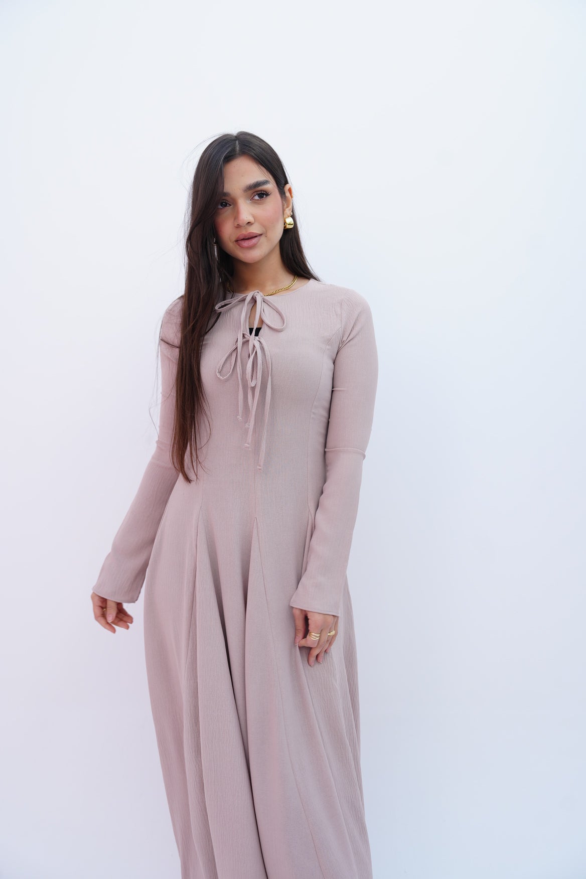 Valarya Dress in Beige