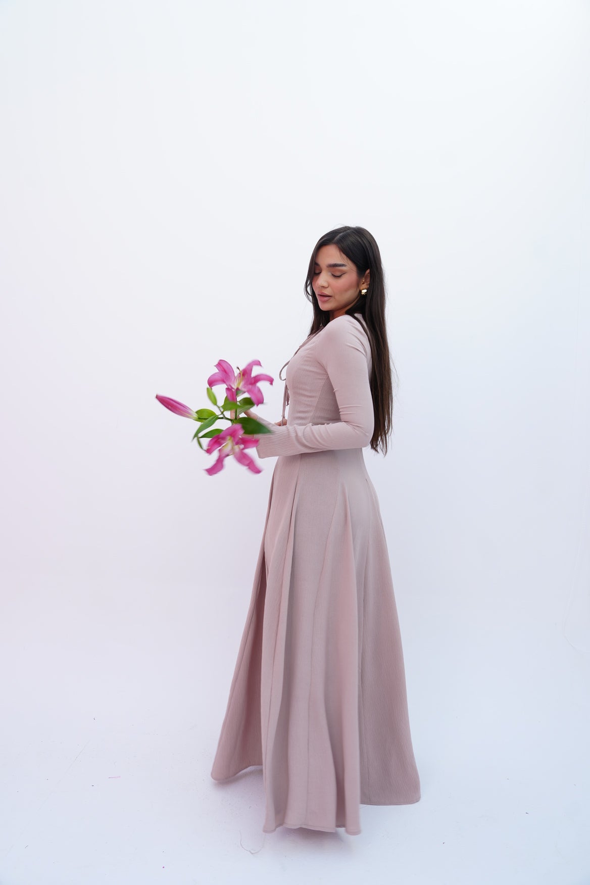 Valarya Dress in Beige