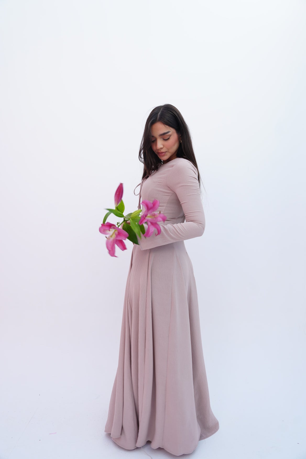 Valarya Dress in Beige