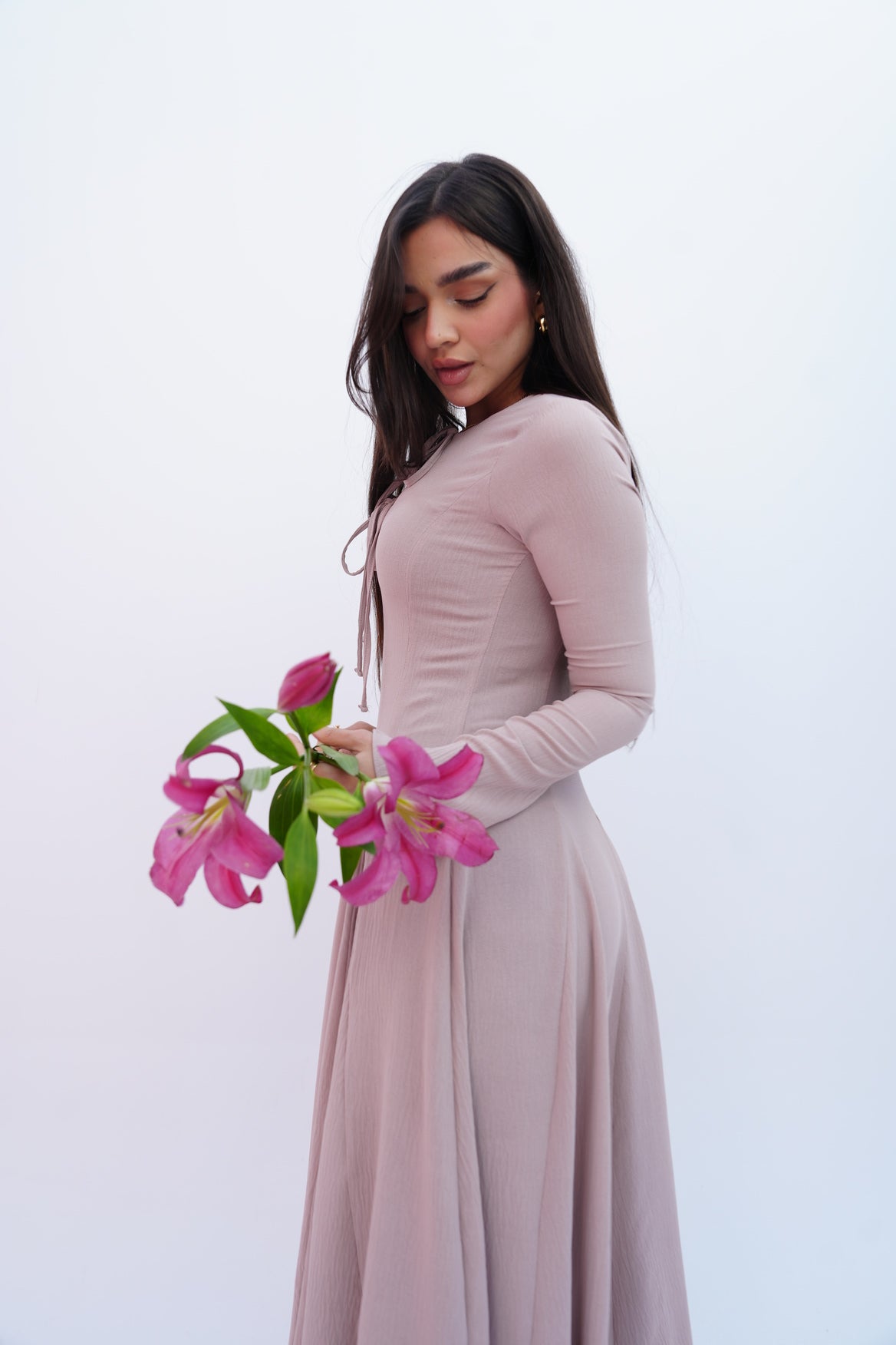 Valarya Dress in Beige