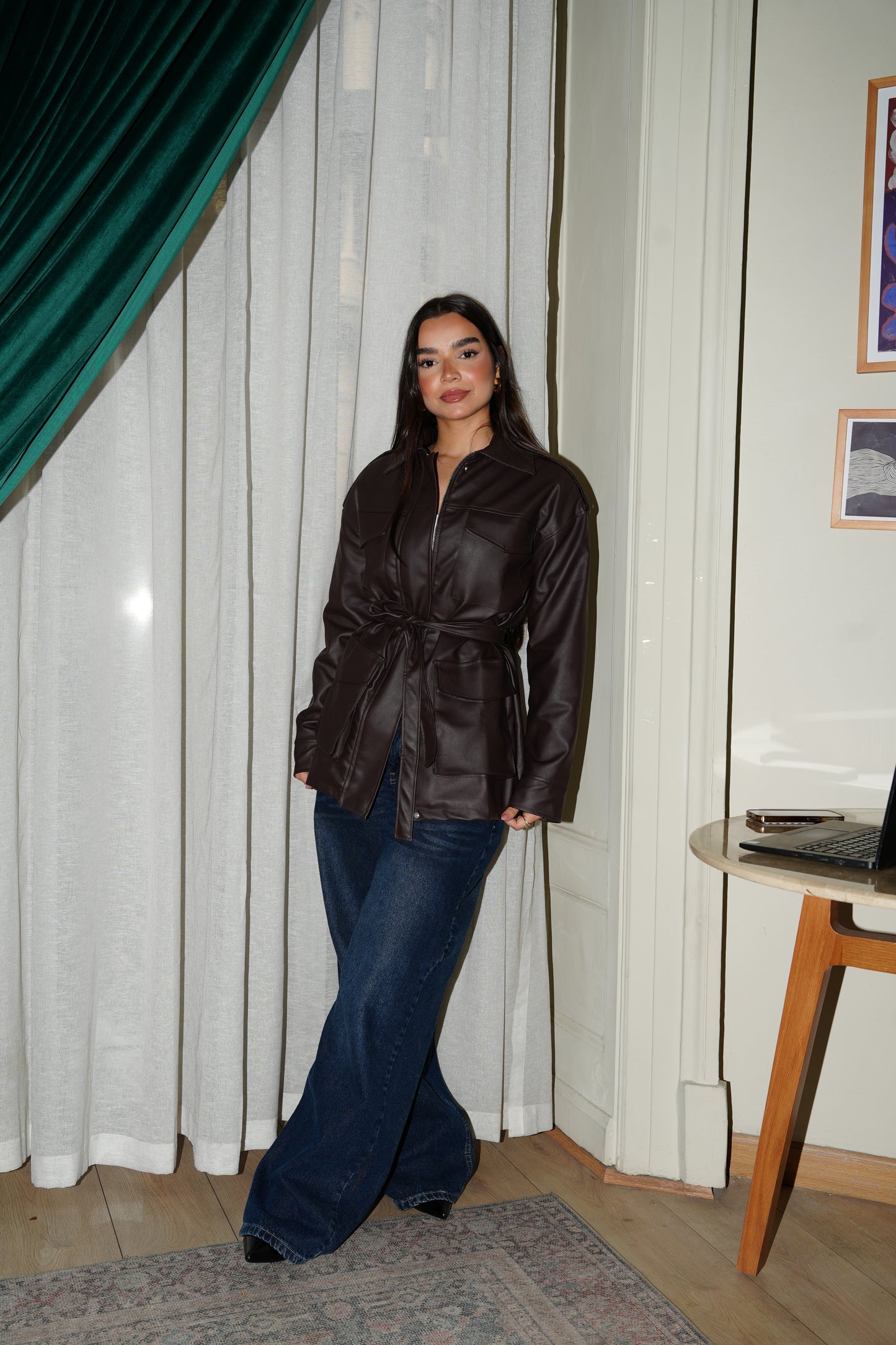 Army Leather Jacket In Brown