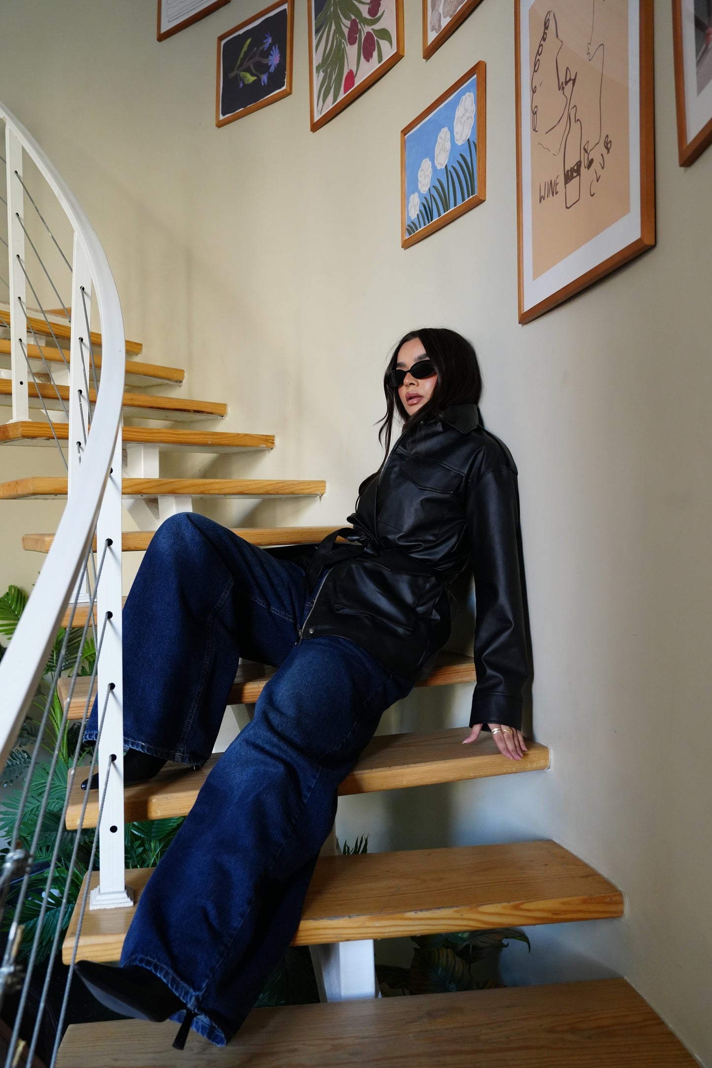 Army Leather Jacket In Black