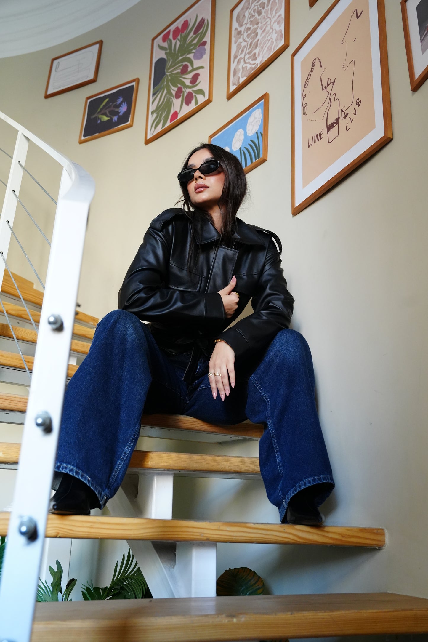 Army Leather Jacket In Black