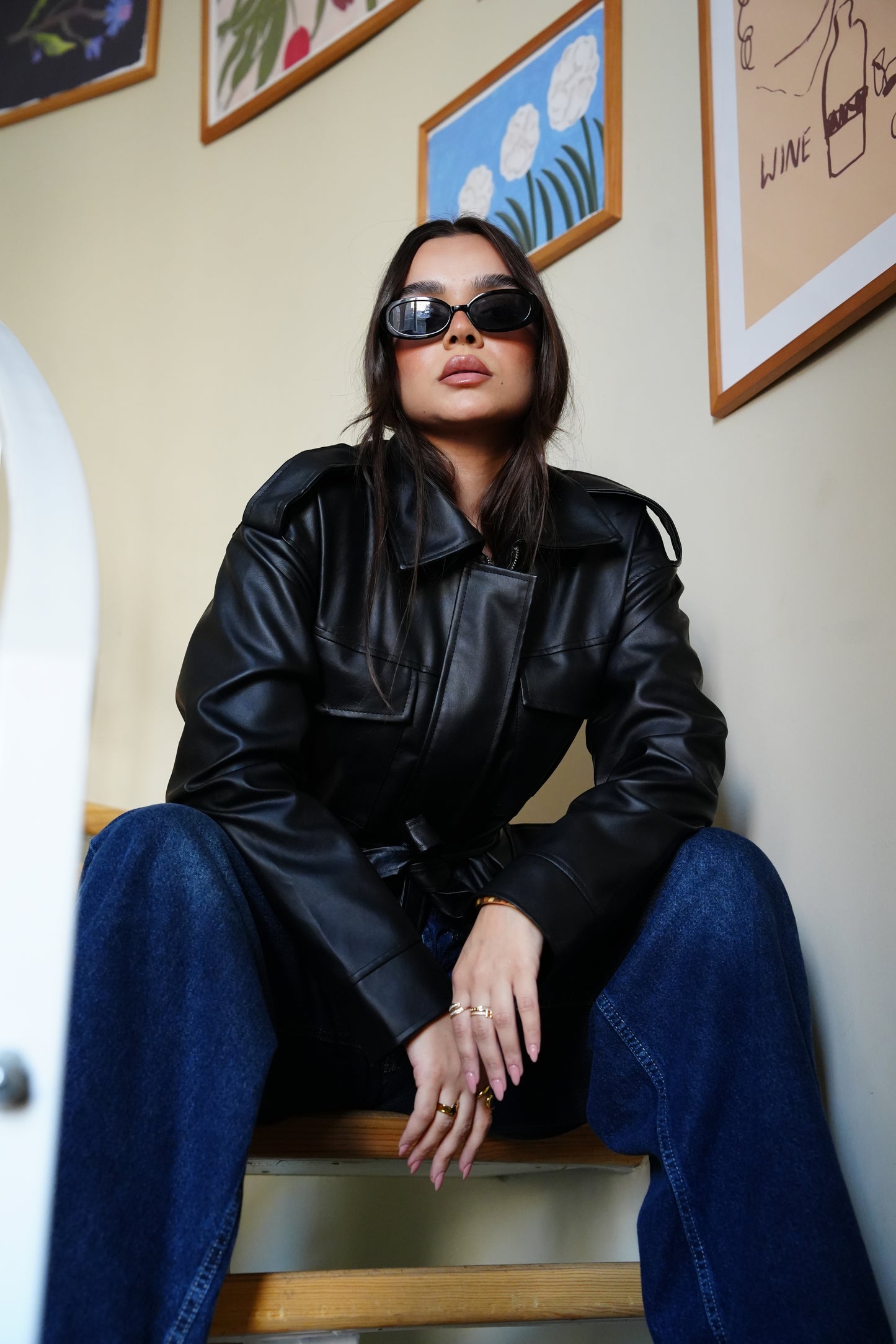 Army Leather Jacket In Black