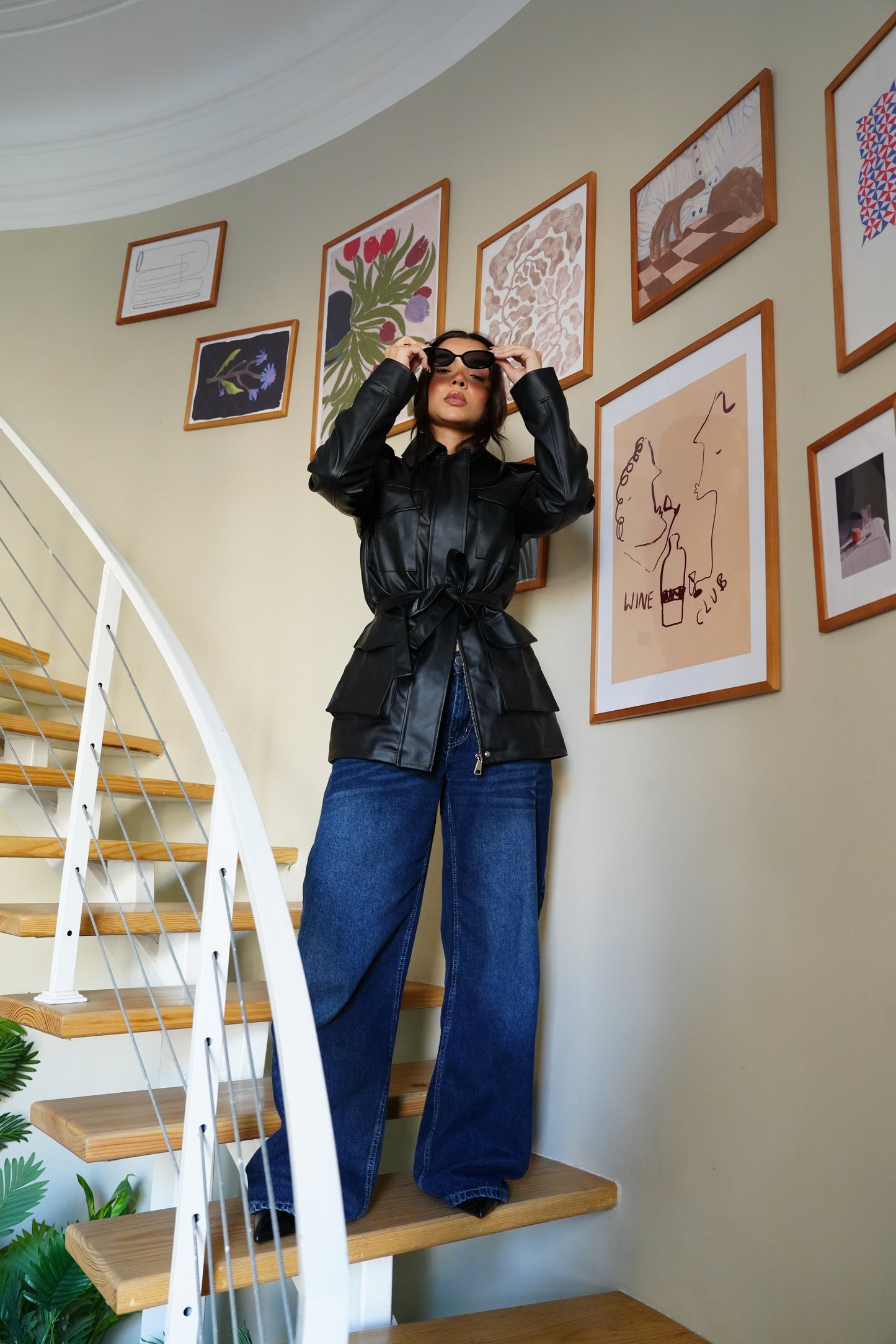 Army Leather Jacket In Black