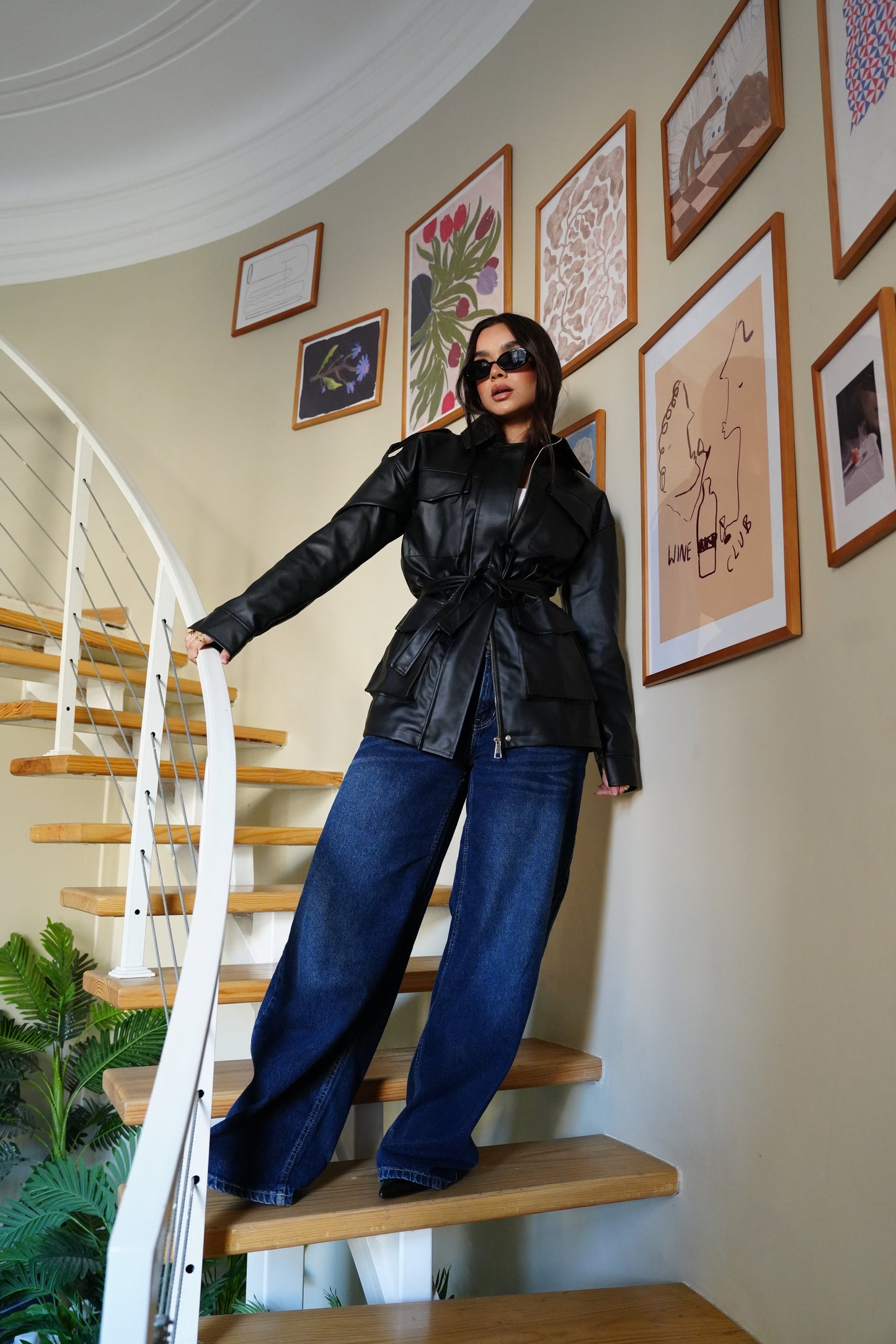 Army Leather Jacket In Black