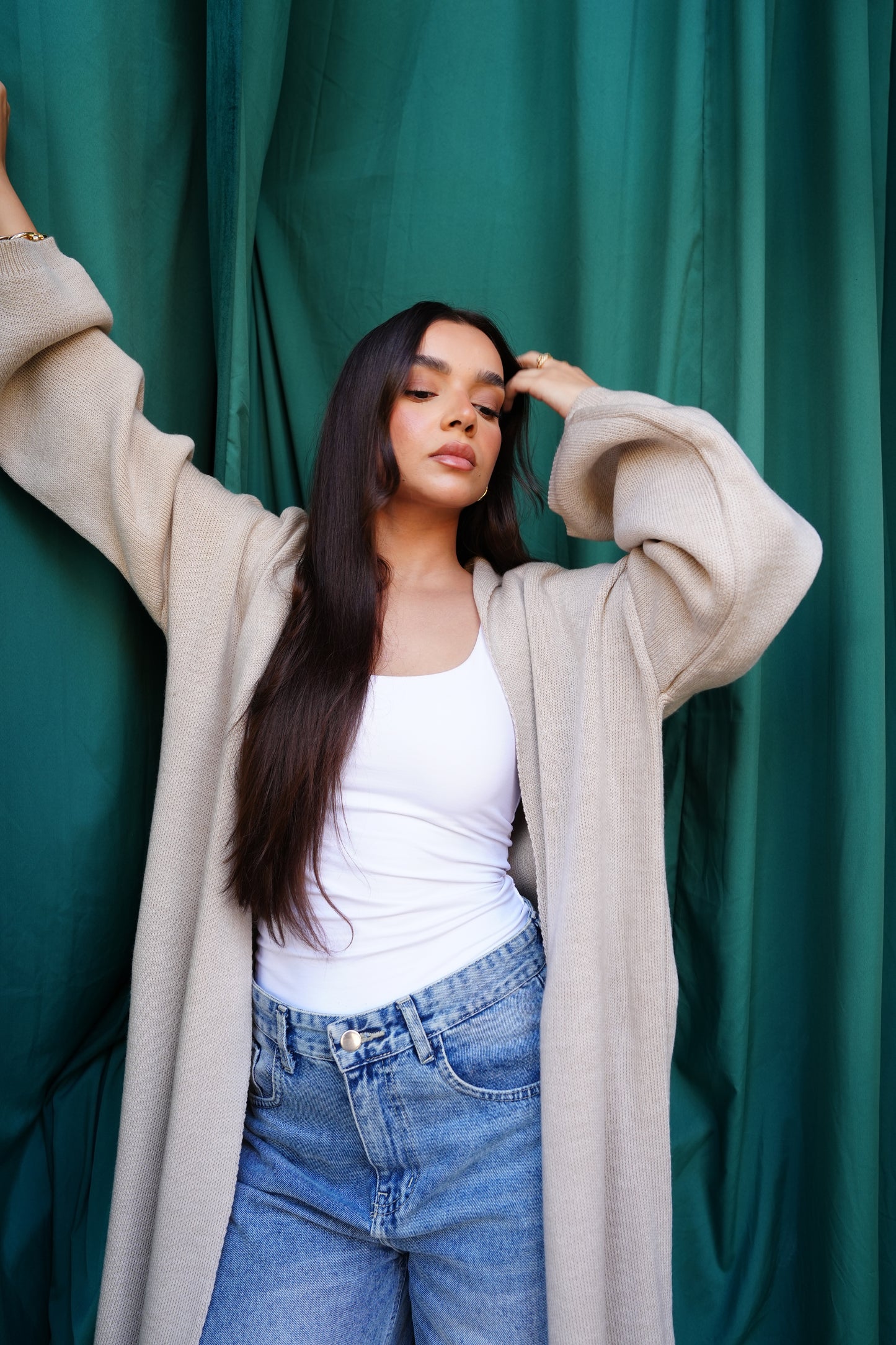 Knit Cardigan In Beige