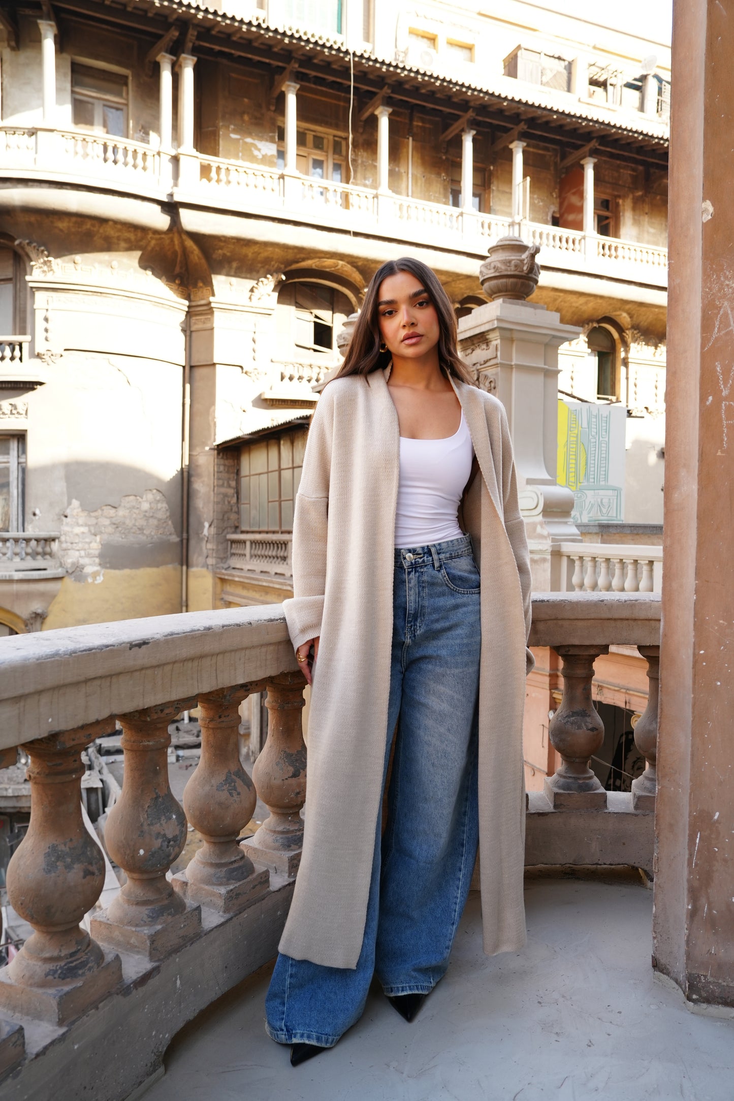 Knit Cardigan In Beige