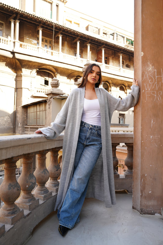 Knit Cardigan In Grey