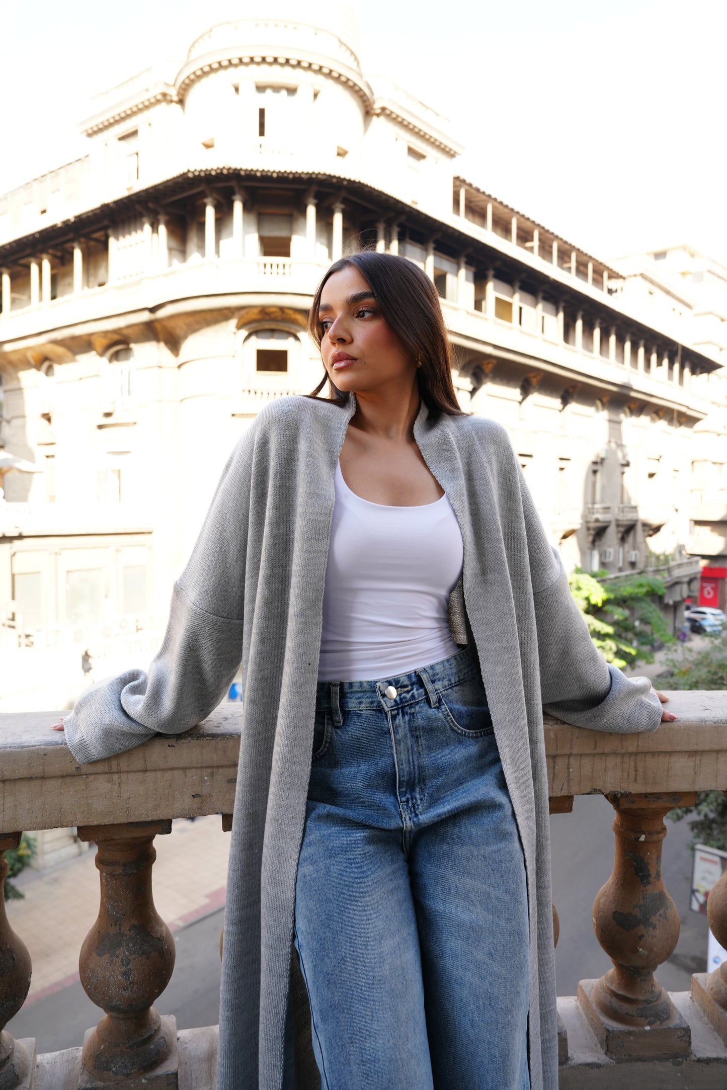 Knit Cardigan In Grey