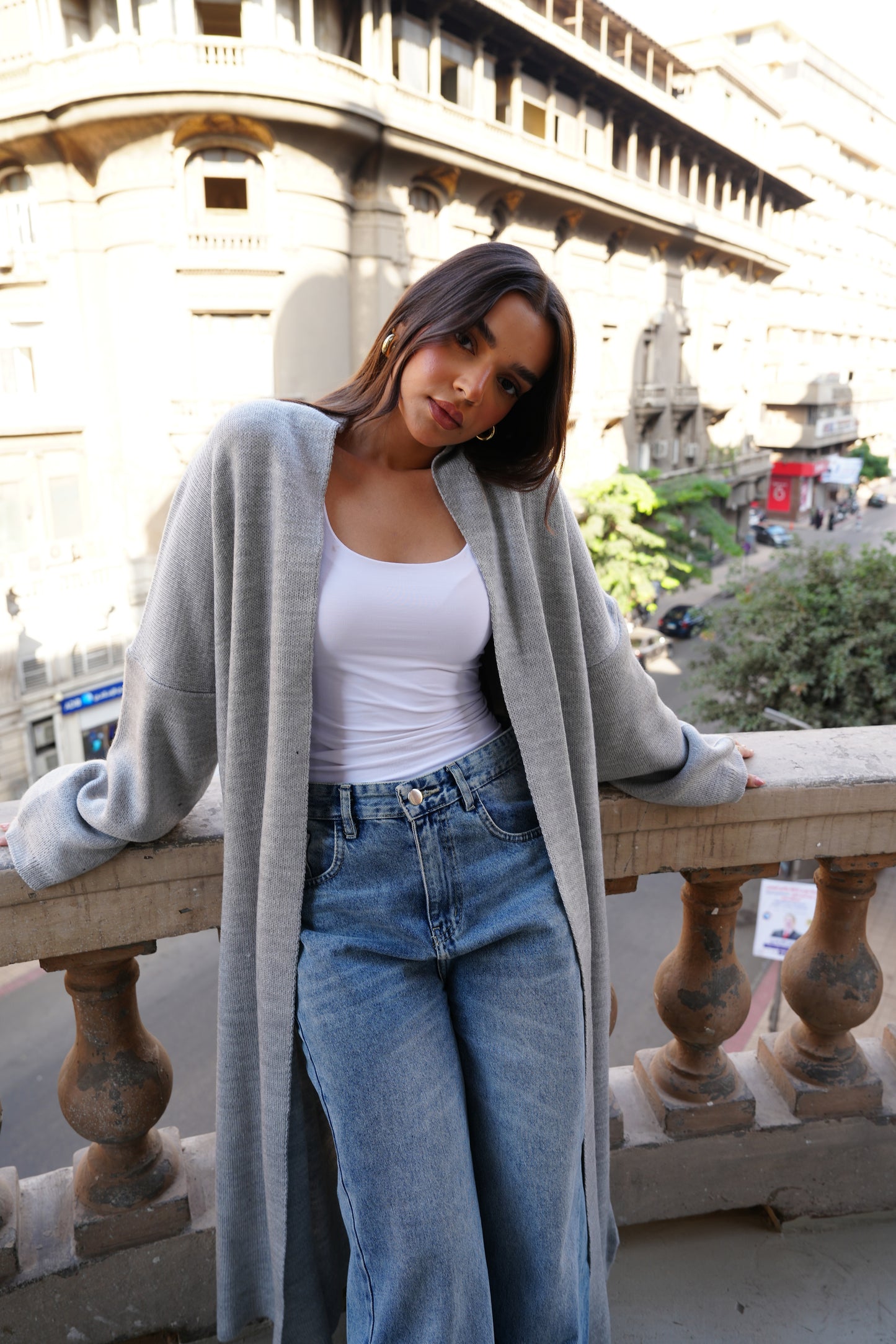 Knit Cardigan In Grey