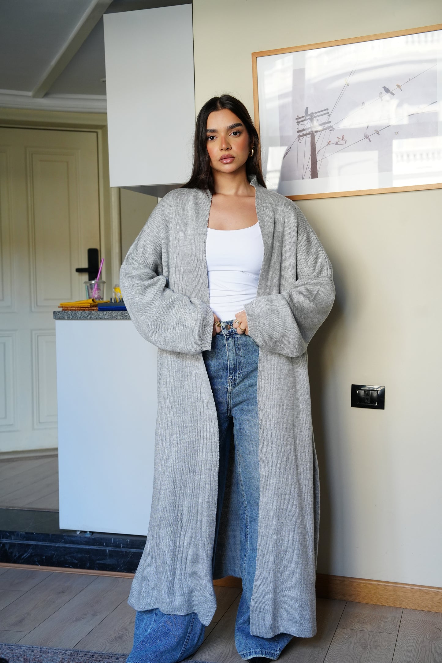 Knit Cardigan In Grey
