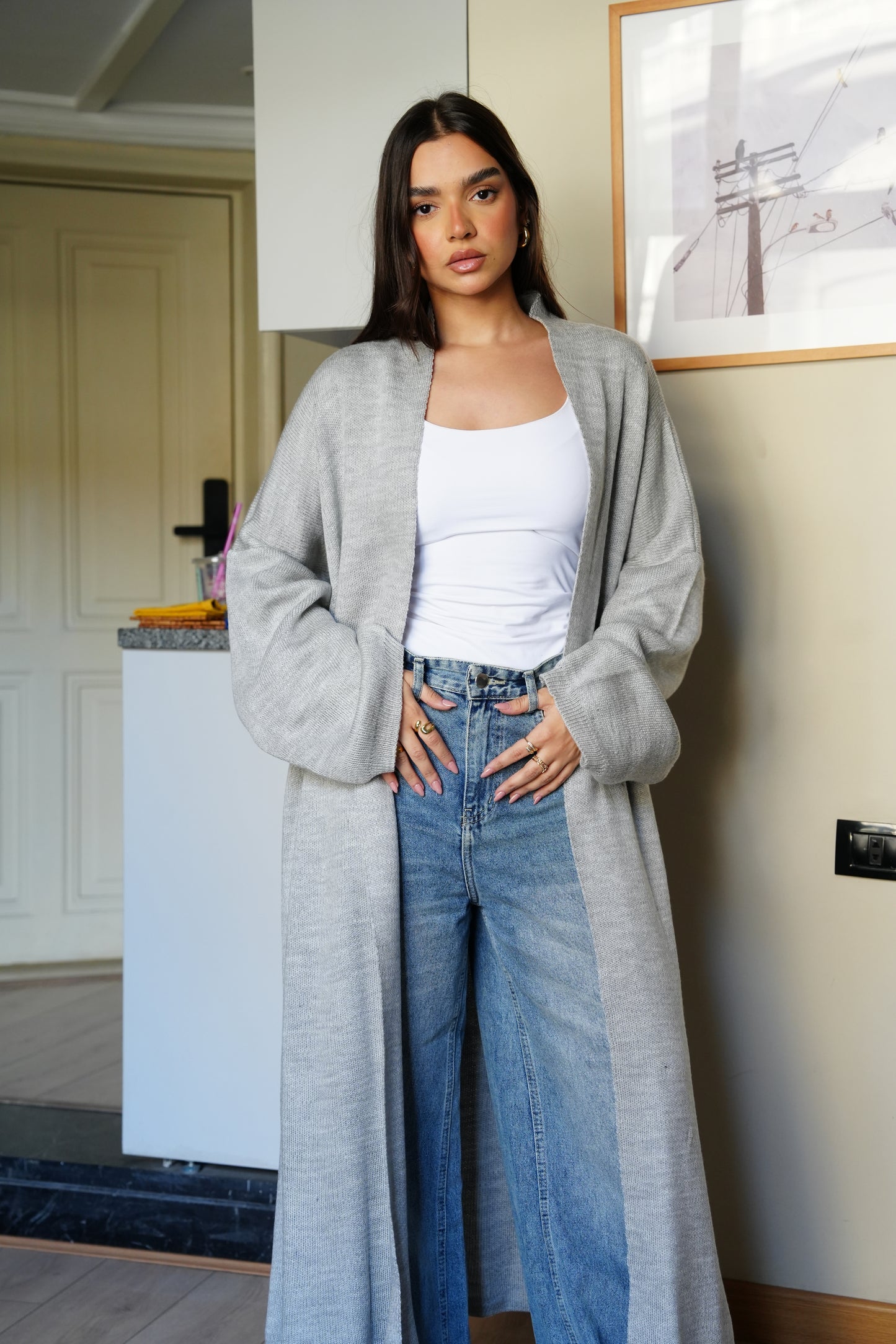 Knit Cardigan In Grey