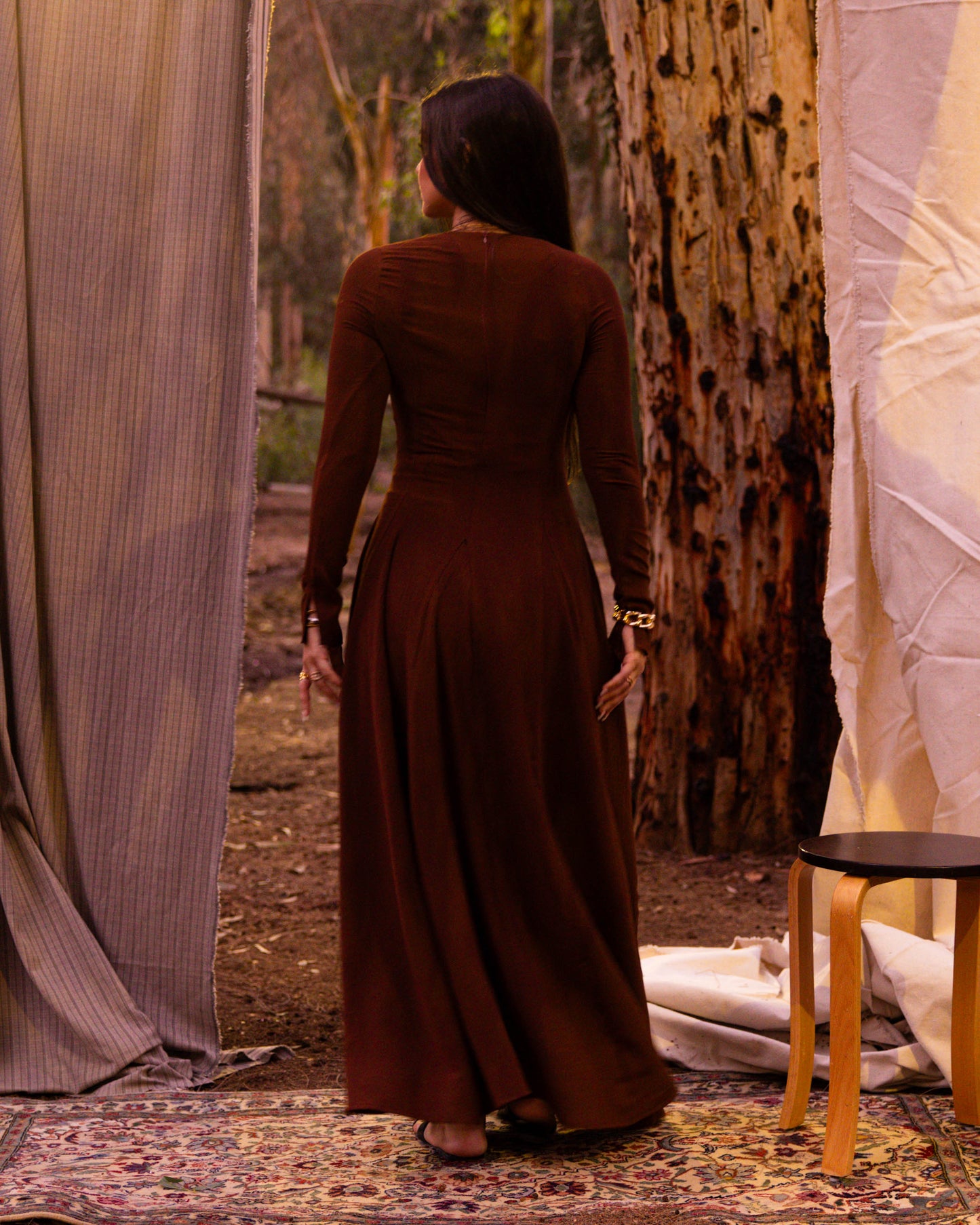 Valarya Dress in Brown