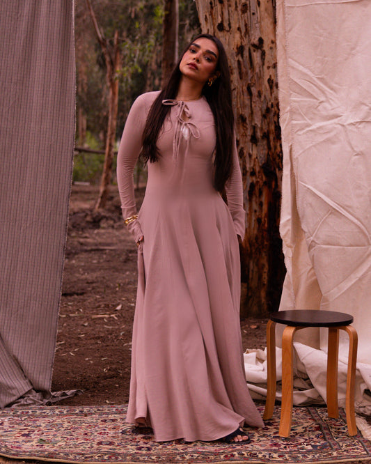 Valarya Dress in Beige