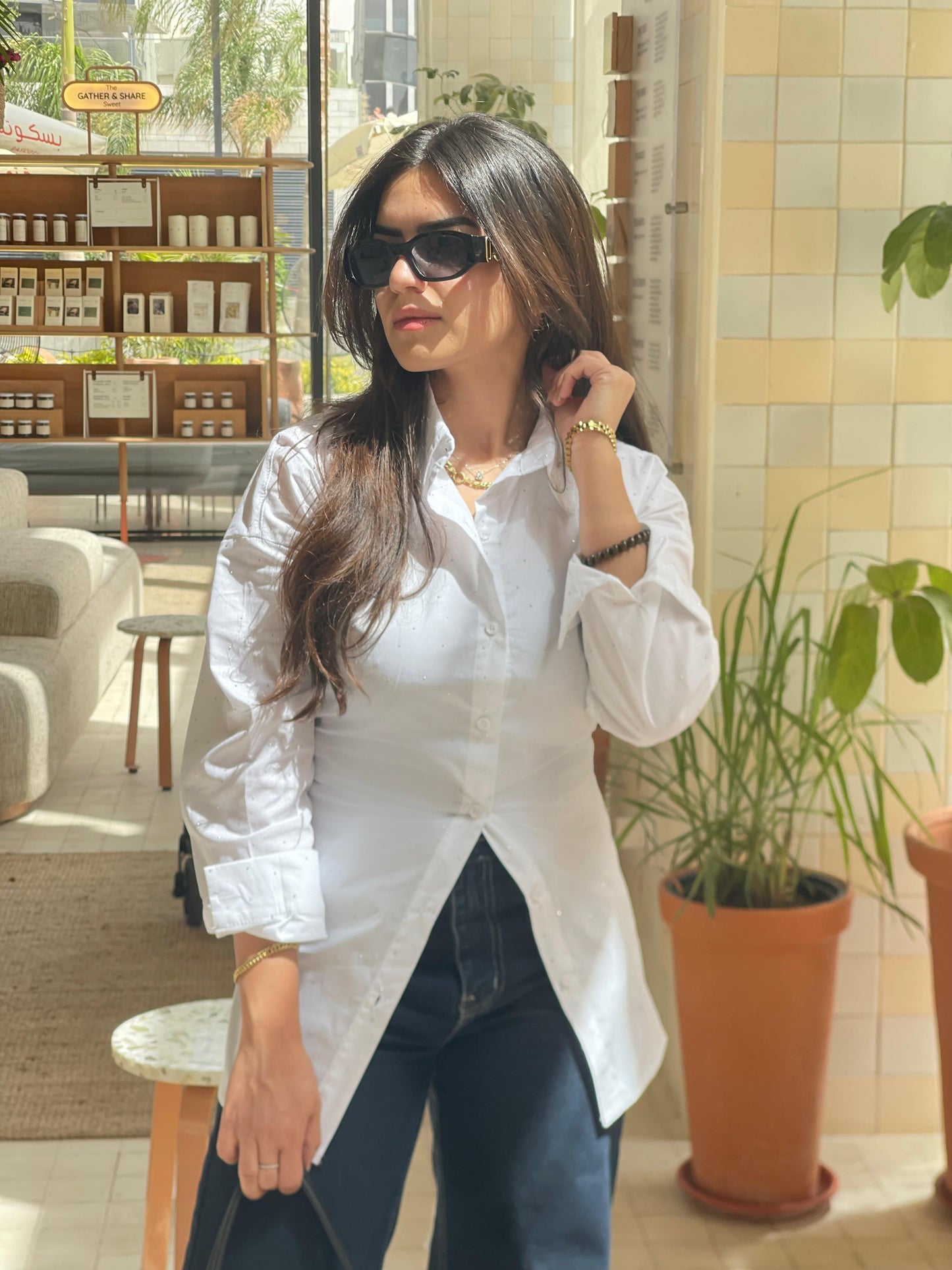 Strass White Corset Chemise